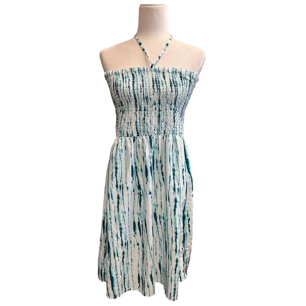 Ellen Weaver Green Tie Dye Tube Dress